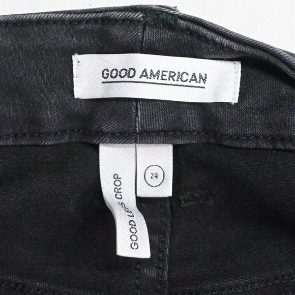 Good American 24‎ PlusGood Legs Crop Black Stretch Denim Jeans - Picture 3 of 7